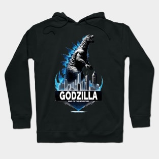 Godzilla city king blue lights Hoodie